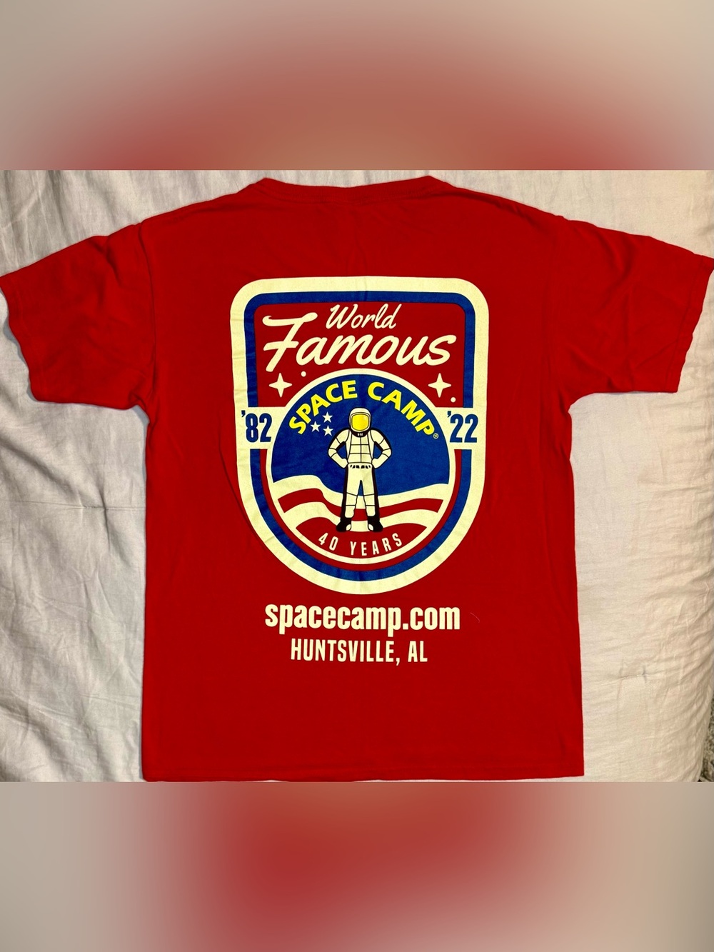 Official Space Camp 40th Anniversary Double Sided Tee Youth L Red